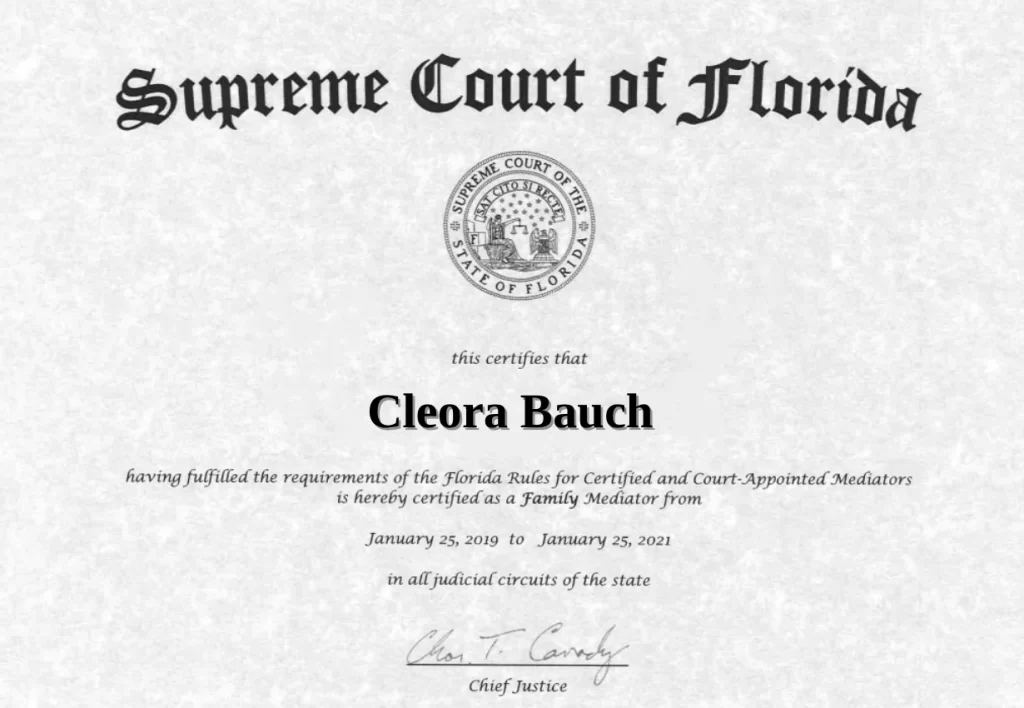 cleora florida certificat